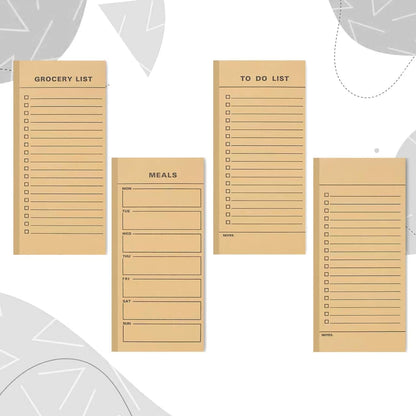 Utron 4 Pack Magnetic Notepads for Refrigerator, 50 Pages/BookGrocery List Magnet Pad for Fridge, Design Magnetic Grocery List Pad for Fridge, Grocery List Notepad, To-Do Memos, List