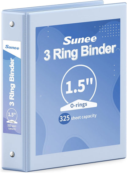 SUNEE 3 Ring Binder 3 Inch 1 Pack, Clear View Binder Three Ring PVC-Free (Fit 8.5x11 Inches) for School or Office Supplies, Pink