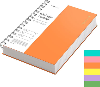 EMSHOI A5 Spiral Notebook College Ruled Lined Journal, Small 5.7" X 8.22", 300 Pages/150 Sheets, 100gsm Thick Paper, Waterproof Hardcover, for Office School Women Men Work Writing Notes, Blue