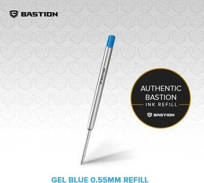 BASTION Pen Refill Ballpoint Blue | Replacement for All Bastion Bolt Action Pens | Standard Pen Ink Refills Cartridge (Blue 6 pc)