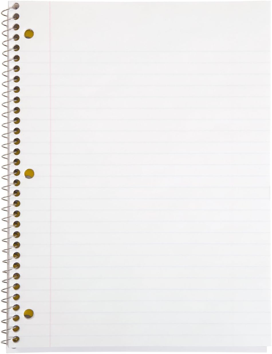 Mead Spiral Notebook, 1 Subject, Wide Ruled Paper, 7-1/2" x 10-1/2", 70 Sheets, Color Will Vary (05510)