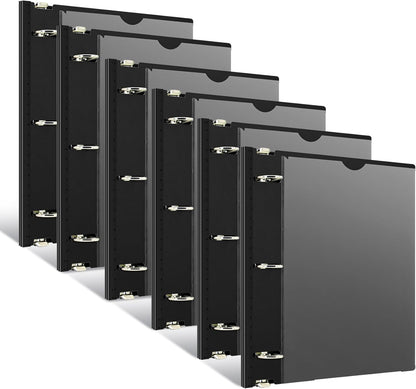 INFUN 1 Inch Telescoping 3 Ring Binder - 6PCS, Flexible Round Binder with Customizable Front Cover and Clear Catalog Pocket, 1Inch Rings, 225 Sheet Capacity-White
