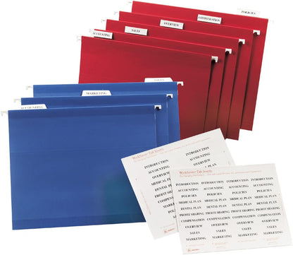 Avery Printable Tab Inserts for Hanging File Folders, 1/2" x 2", 1/5 Cut, White, 100 Index Tab Inserts (11136)