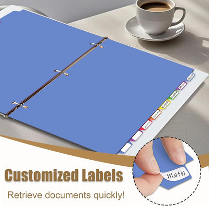 Cute 5 Tab Binder Dividers with Tabs, Write&Erase Plastic Dividers for 3 Ring Binder, Multicolor, Ring Binder Dividers with Tabs for School Office,6 Sets(30pcs)