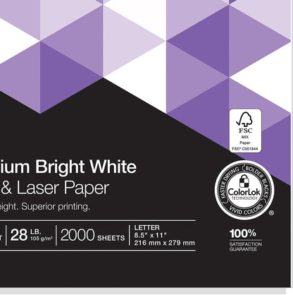 Staples Premium 8.5-Inch X 11-Inch Multipurpose Paper 24 Lbs. 98 Bright 500/Ream