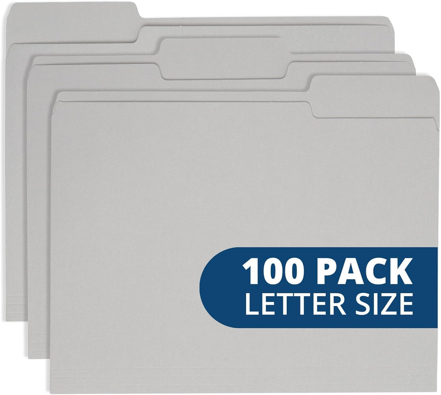 File Folder, 1/3 Cut Tab, Letter Size, Yellow, Great for Organizing and Easy File Storage, 100 Per Box