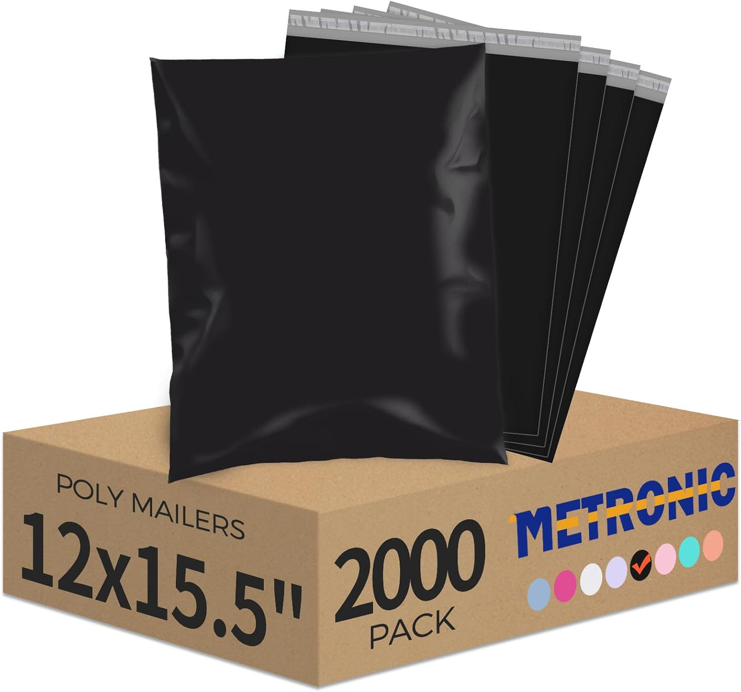 Metronic White Poly Mailers 14.5x19 100 Pack, Large Shipping bags Self-Seal Shipping Envelopes , Packaging Envelope for Small Business, Boutique, Clothing