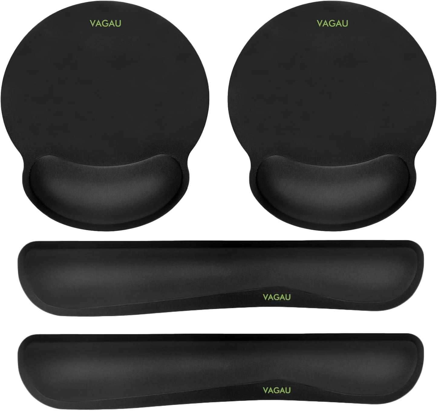 VAGAU Premium Keyboard Wrist Rest and Mouse Pad Wrist Support, Ergonomic Memory Foam Set for Office, Laptop, Mac, Computer and Gaming, Comfortable Typing &Wrist Pain Relief (2 Pack)