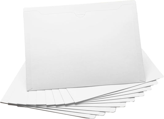 White File Jackets, Flat-No Expansion, Letter Size, Reinforced Straight-Cut Tab, 10 Pack