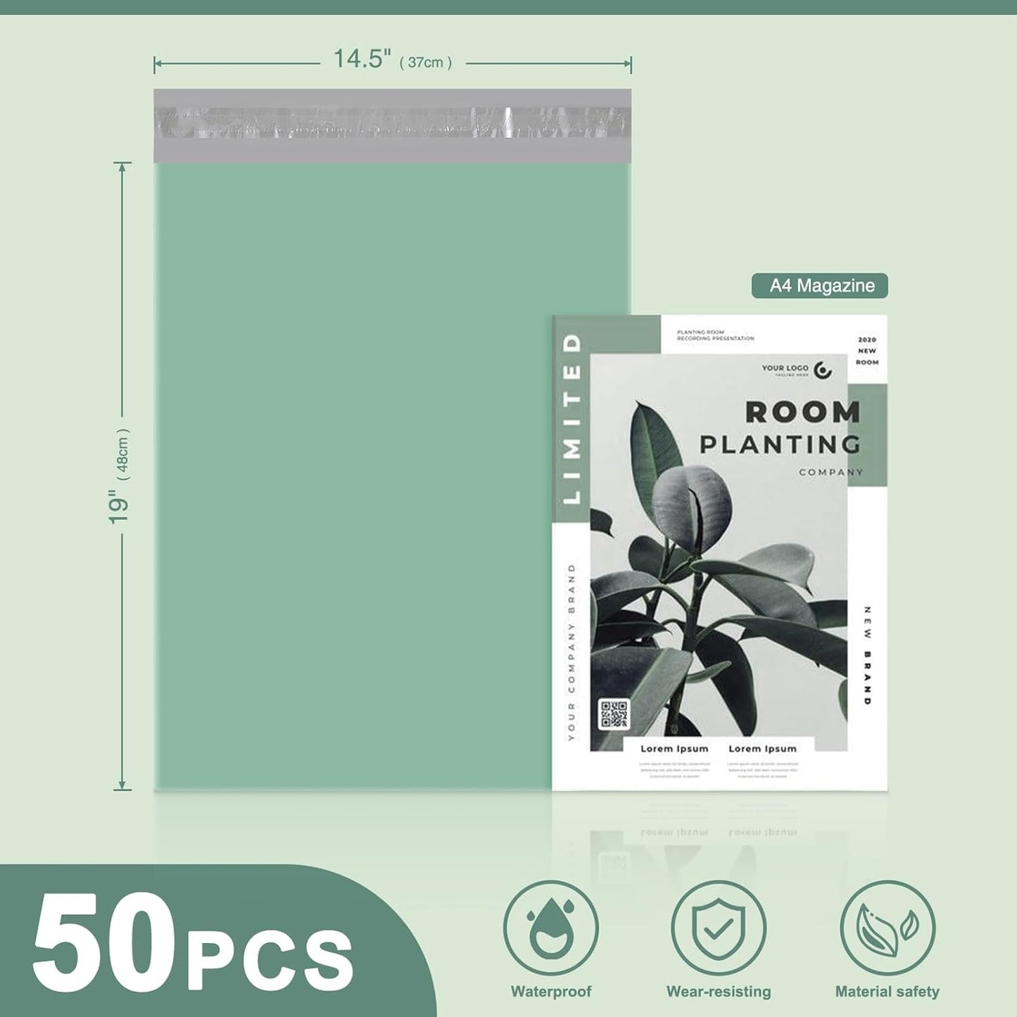 Metronic Poly Mailers 10x13 300 Pcs, Small Shipping Bags for Clothes, Shipping Envelopes for Small Business, Strong Adhensive Mailing Bags, Haze Blue