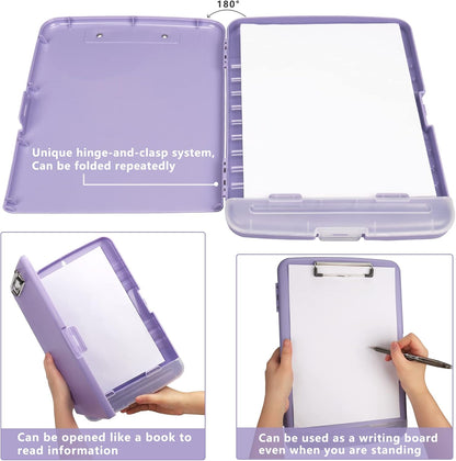 SFLHHDM Purple Clipboard, Clip Boards 8.5x11, Teacher Clipboards with Storage, Plastic Clipboard with Pen Holder, Clipboards Storage for Women Teachers Work, School & Office Supplies