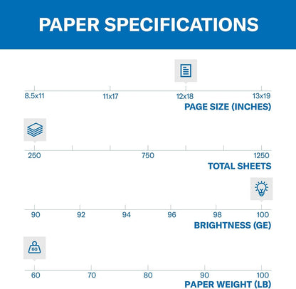 Hammermill Cardstock, Premium Color Copy, 60 lb, 8.5 x 11-100 Bright, Made in the USA Card Stock, 122549R, White - 1 Pack (250 Sheets)