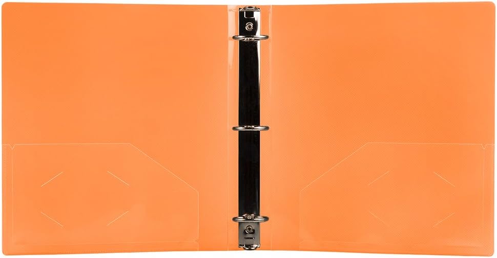JAM PAPER Plastic 0.75 inch Binder - Clear 3 Ring Binder - Sold Individually