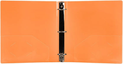 JAM PAPER Plastic 0.75 inch Binder - Clear 3 Ring Binder - Sold Individually