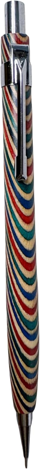 Spiral Grain Wooden Mechanical Pencils -Unique Colors Airplane Aluminum Core Artist's Drawing Pencil Comes with Gift Box (Walnut)