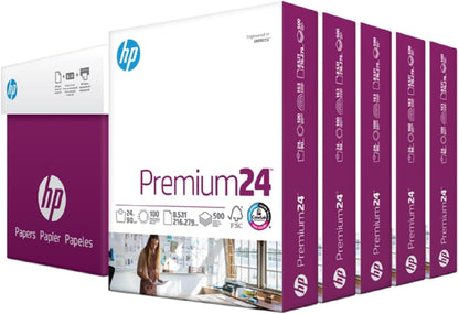 HP Printer Paper | 8.5 x 11 Paper | Premium 24 lb | 1 Ream - 500 Sheets | 100 Bright | Made in USA - FSC Certified | 112400R