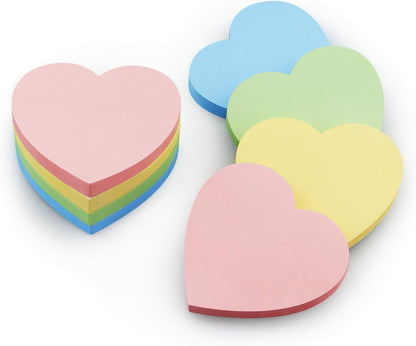 SIMONA Heart Shape Sticky Notes 8 Color Bright Colorful Sticky Pad 75 Sheets/Pad Self-Sticky Note Pads