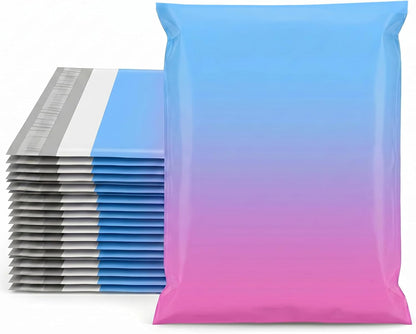 Metronic Cute Poly Mailers 10x13" 50pc Small Shipping Bags, Strong Adhesive Mailers Poly Bags for Business, Waterproof Mailing Envelopes for Packing Shipping Clothes Gifts, Gradient BluePink