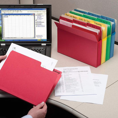 Smead SuperTab Heavyweight File Folder, Oversized 1/3-Cut Tab, Letter Size, Manila, 50 Per Box (10401)