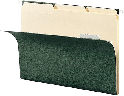Smead Interior File Folder, 1/3-Cut Tab, Letter Size, Aqua, 100 per Box, Expandable File Folders for Filing Cabinet