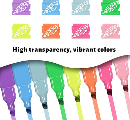 Highlighters, 8 Colors Chisel Tip Highlighters, No Bleed Bible Highlighters for Journaling Planner Notes Supplies