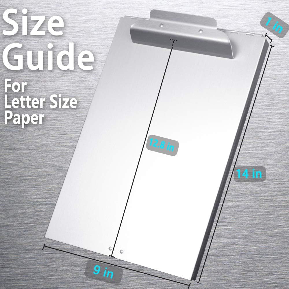ROCOFF Metal Clipboard with Storage - Letter Size Aluminum Clipboards, Low Profile Clip Box Heavy Duty, Great for Office Jobsite or Classroom, Medical System, Law Enforcement, Single Compartment