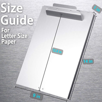ROCOFF Metal Clipboard with Storage - Letter Size Aluminum Clipboards, Low Profile Clip Box Heavy Duty, Great for Office Jobsite or Classroom, Medical System, Law Enforcement, Single Compartment