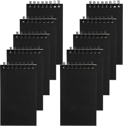 Hxezoc 10 Pack Small Pocket Notebooks, 3 x 5 Inches Mini Kraft Spiral Pocket Notebook with Lined Pages Memo Pads for Kids Home Office School Classroom Decoration Supplies