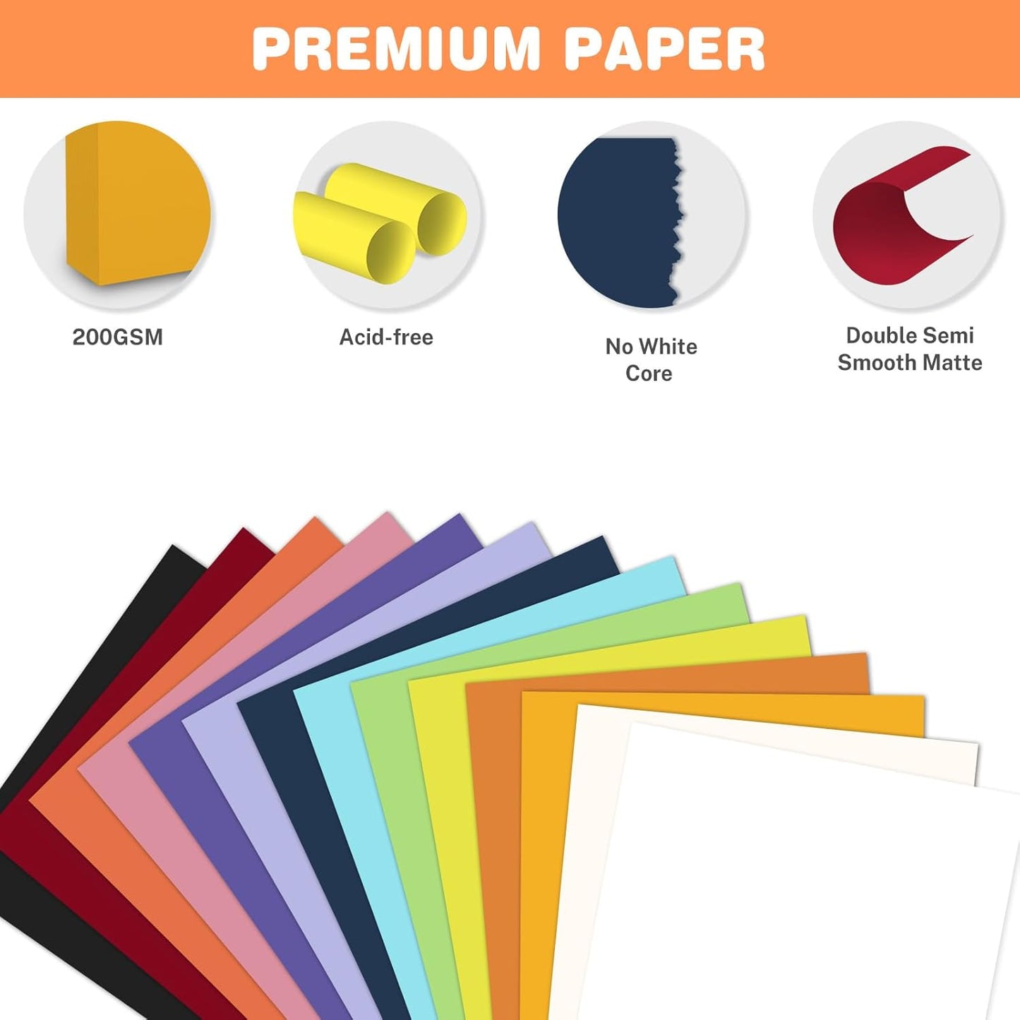 160 Sheets White Cardstock 8.5 x 11 Heavyweight Weight 200gsm Card Stock Paper for Printing, Crafts, Invitations | Smooth Printer Cardstock Paper | Bulk Construction Paper DIY & Professional Use