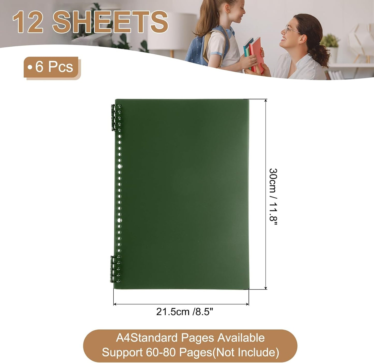 PATIKIL 12 Pack Binding Covers, A5(8.4x5.7 Inch) 22 Mil Plastic Notebook Covers Sheets with Binding Comb for Book Report Presentation, Light Blue