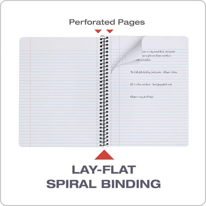 Oxford Spiral Composition Notebooks, 4 Pack, College Ruled Paper, 9-3/4 x 7-1/2 Inches, 80 Sheets, Black Marble Cover (64951)