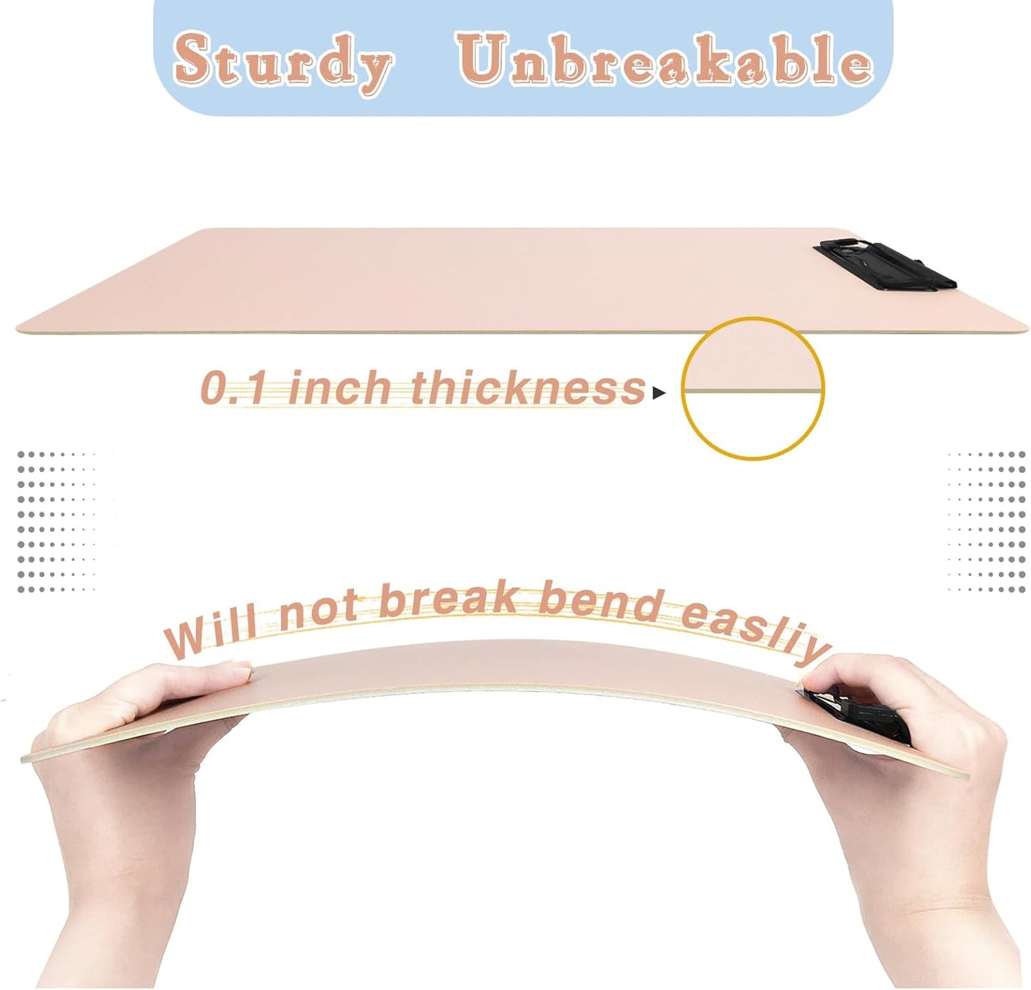 Clipboards 4 Pack Plastic Clipboards Letter Size, Durable Clipboard with Low Profile Metal Clip for Classroom Office Teachers Students Nurses