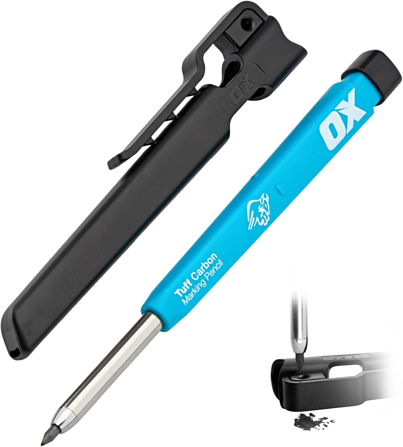 OX Tools 2.88 mm Tuff Carbon Marking Carpenter Pencil Lead Refills – 10 Pack Break Resistant Graphite Replacements for Construction, Woodworking & Deep‑Hole Mechanical Pencils