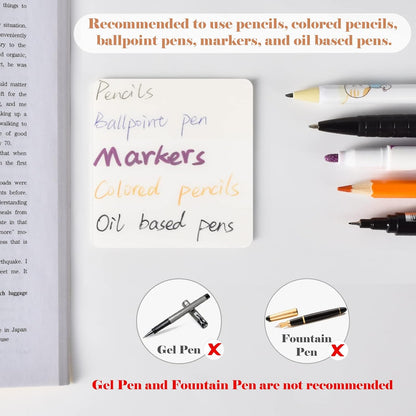 BAYTORY 700 Sheets Transparent Sticky Notes, Clear Waterproof 3 x 3 inch See Through Memo Pad, Self-Adhesive Translucent Writable Index Tabs for Annotating Books, Office & School Study Supplies