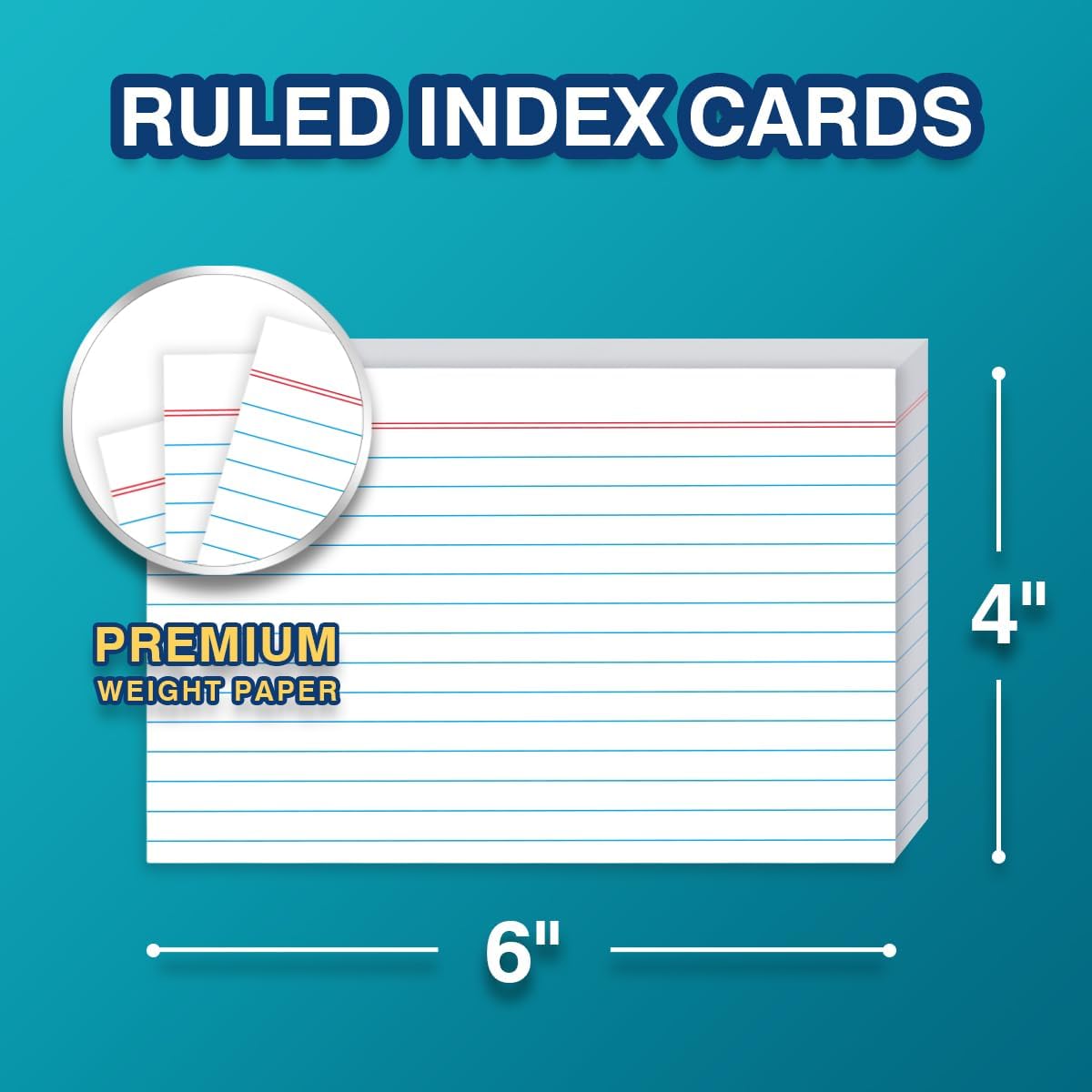 H4D 3x5 Index Card Holder with 100 Heavyweight Ruled Index Cards and 25 Plastic Dividers, Black