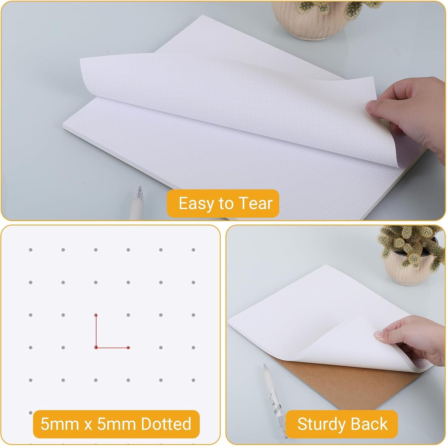 zmybcpack 6 Pack Blank White Memo Pads 8.5X11 Inch Unlined Note Pad Scratch Pads for Office, School, and Home Use (Each Pad 50 Sheets)