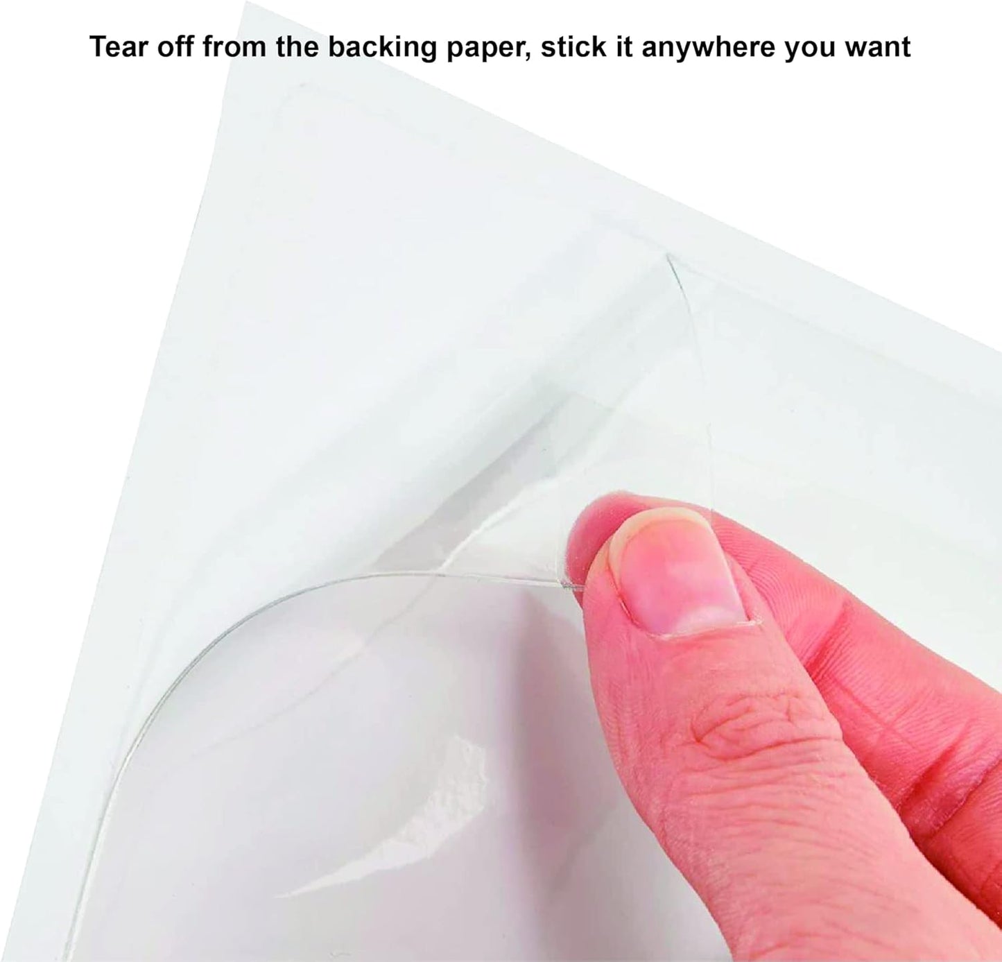 Clear Adhesive 3" x 5" Index Card Pockets With Top Open Loading, 50 Pack, Plastic Labels Holders for Storage Bins and Library, Ideal for Organizing and Protecting Your Cards