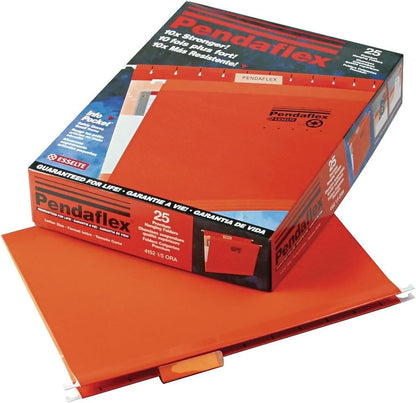 Pendaflex Reinforced Hanging File Folders, Letter Size, Bright Green, 1/5 Cut, 25/BX (4152 1/5 BGR)