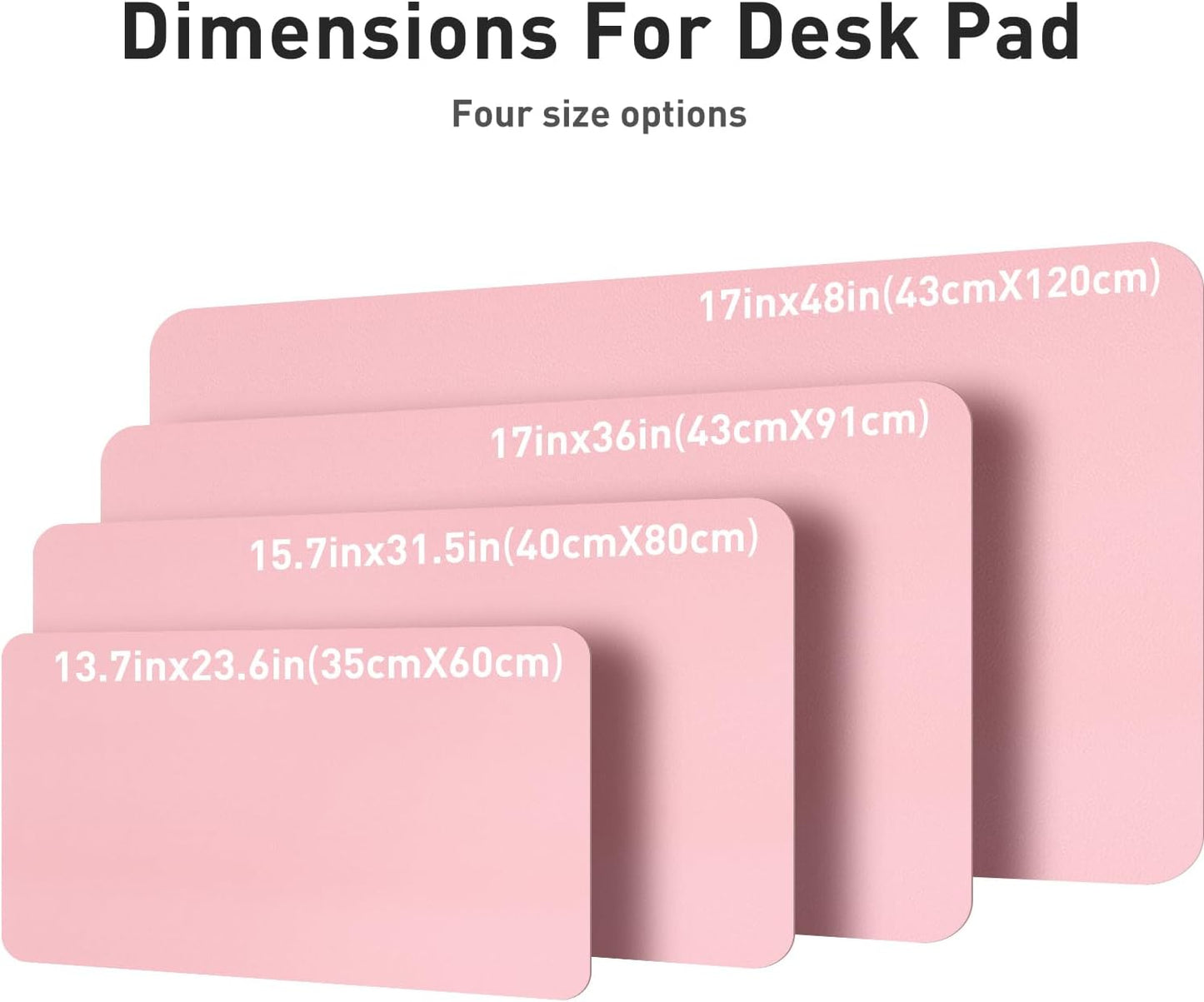 Aothia Non-Slip Waterproof PU Leather Desk Pad Protector for Mouse, Writing Desk, Office, Home, Laptop Blotter, 23.6" x 13.7", Black - Colors A