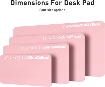 Aothia Non-Slip Waterproof PU Leather Desk Pad Protector for Mouse, Writing Desk, Office, Home, Laptop Blotter, 23.6" x 13.7", Black - Colors A