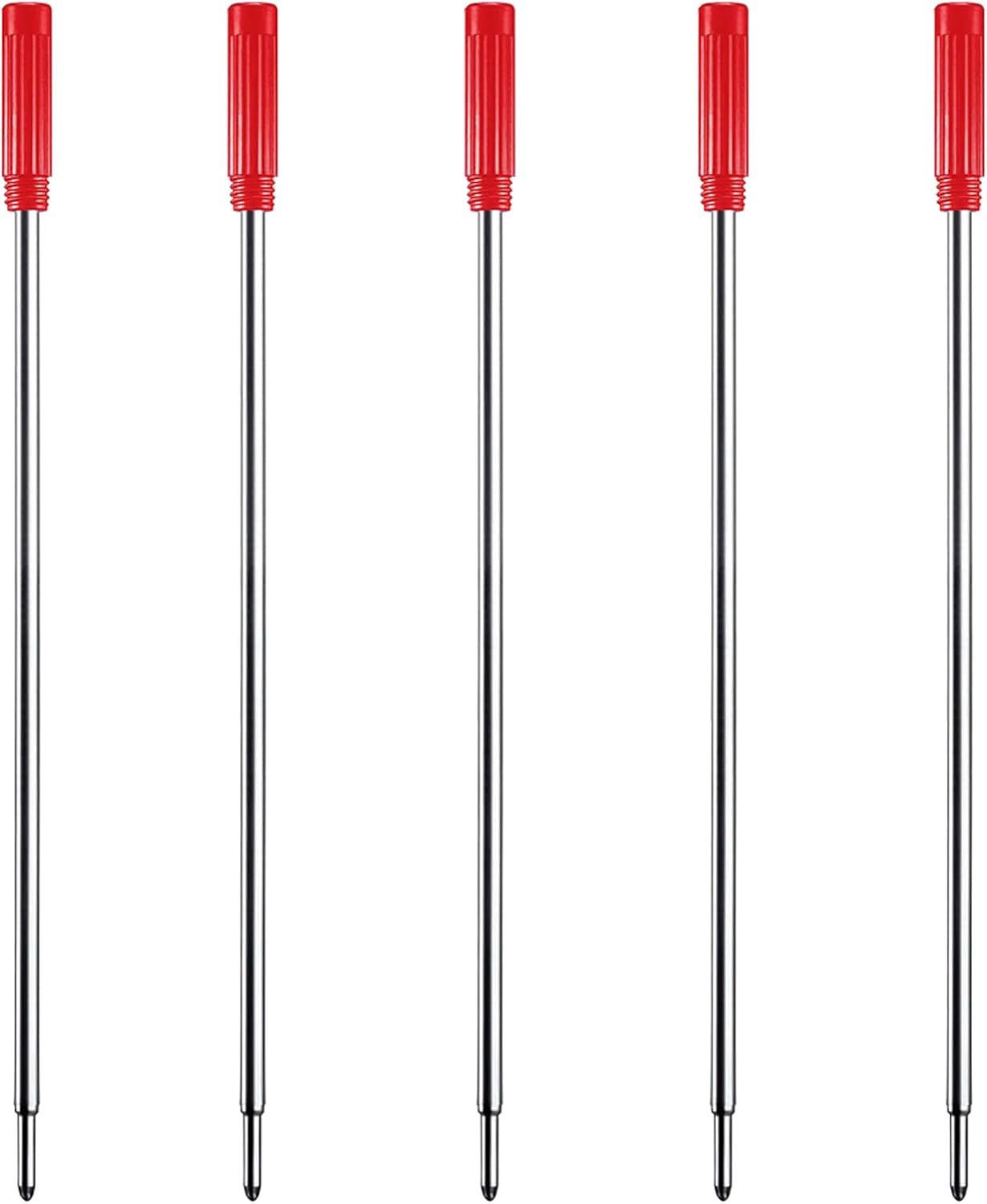 DunBong Black Ink Refill Pack of 5, Replaceable Ballpoint Pen Refills, Medium Point Metal Refill (Black)