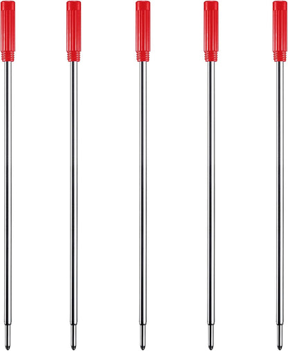 DunBong Black Ink Refill Pack of 5, Replaceable Ballpoint Pen Refills, Medium Point Metal Refill (Black)