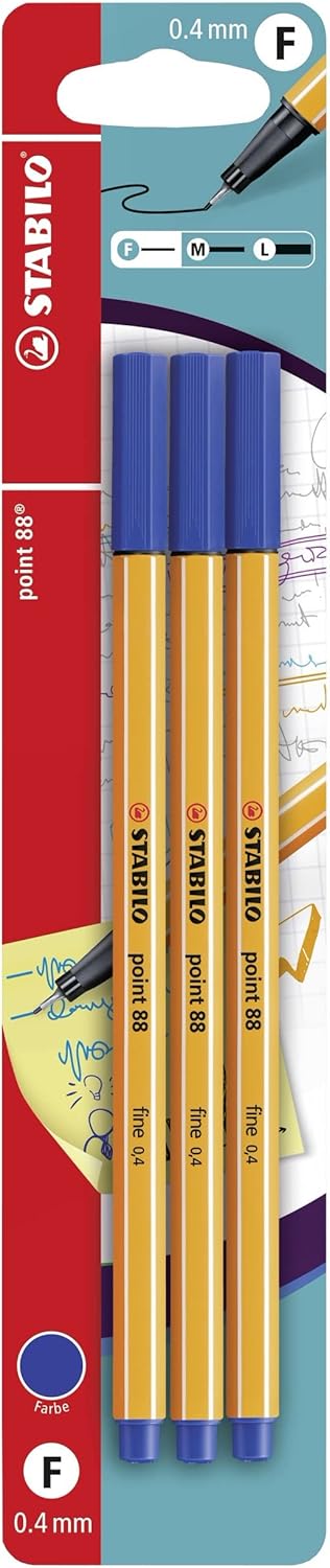 STABILO - point 88 - Fineliner - Pack of 3 - Black