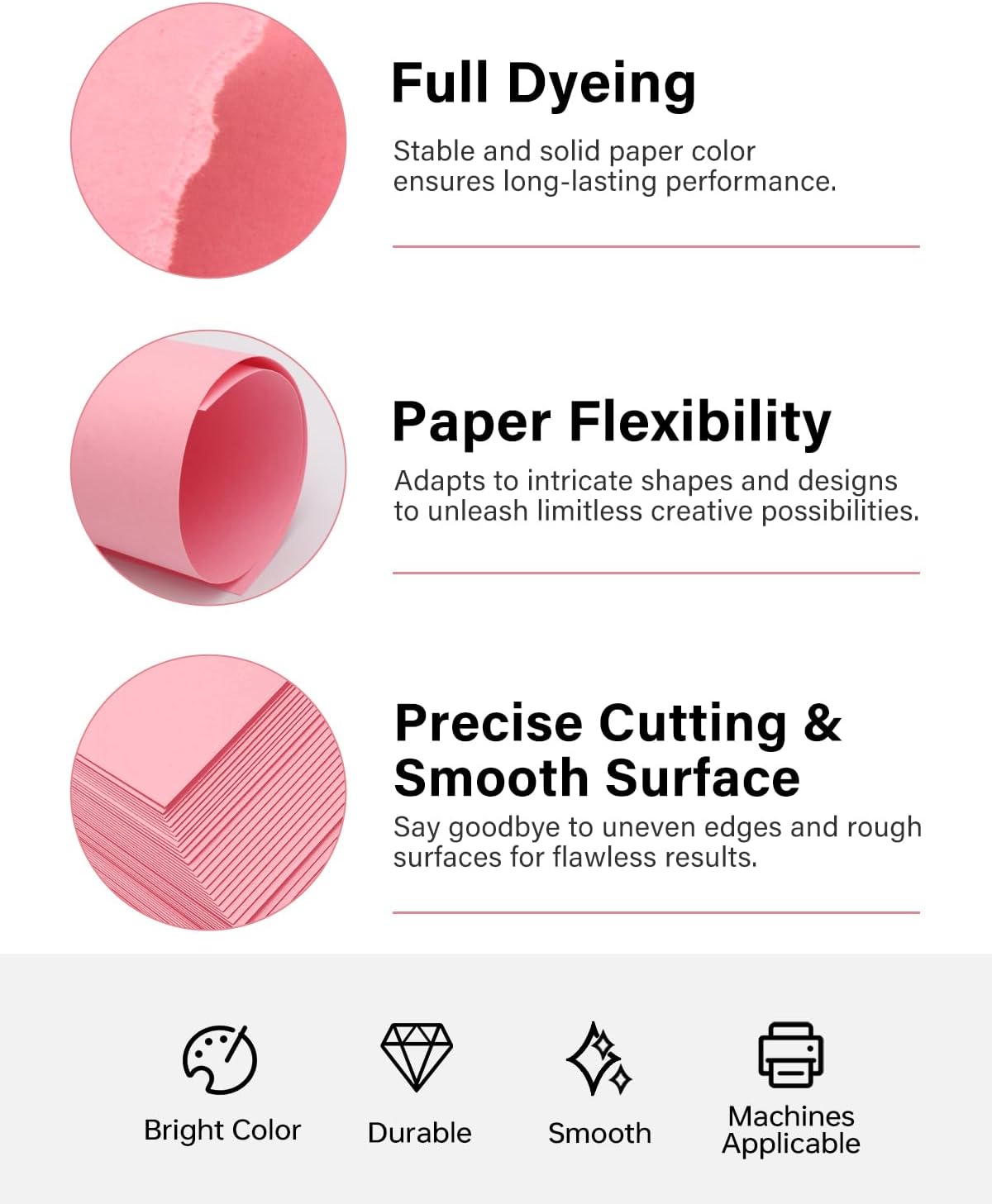White Cardstock 8.5 x 11, 40 Sheets Card Stock, 75 LB/200 GSM Thick Copy Paper, Cardstock Printer Paper for School & Office Supplies, Art, Watercolo, Craft, Drawing, Invitations, Menus, DIY Cards
