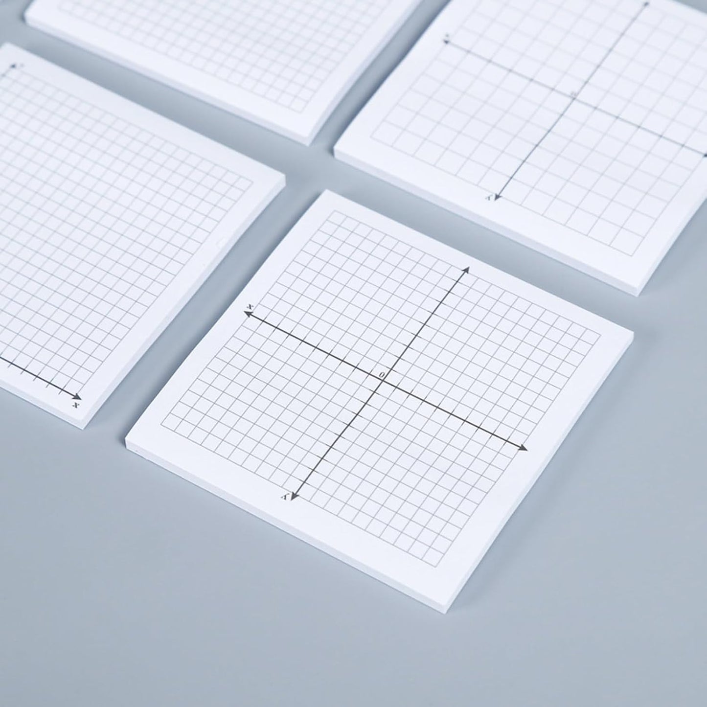 6 Pads Self Stick Graph Paper Sticky Notes Adhesive Grid Notepad Mini Graph Pads Lined Mini Graph Pads for Office School Math Supplies, 50 Sheets Per Pad, 6 Styles