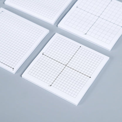 6 Pads Self Stick Graph Paper Sticky Notes Adhesive Grid Notepad Mini Graph Pads Lined Mini Graph Pads for Office School Math Supplies, 50 Sheets Per Pad, 6 Styles