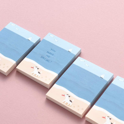 Monolike Memopad Memories design B SET - 4 Packs, 4 Different Designs, 100 Sheets Per Pad, Total 400 Sheets, Note pads, Writing pads, 3.15 x 4.17 Inches