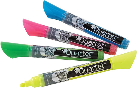 Quartet Glass Board Dry Erase Markers, Premium, Fine Tip, Assorted Colors, 4 Pack (79555)
