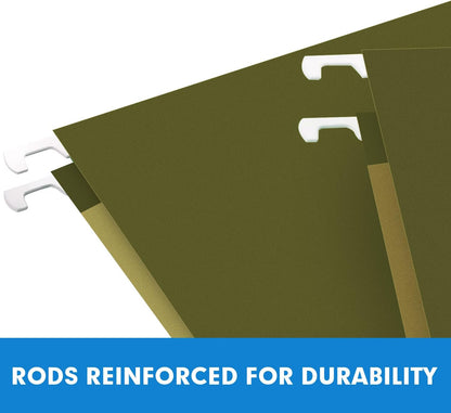 Hanging File Folders, RAZCC 30 Pack Letter Size Reinforced Hanging Folders with Heavy Duty 2 Inch Expansion for Bulky Files, Filing Cabinet, Adjustable Tabs, Green