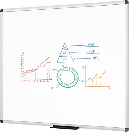 VIZ-PRO Magnetic Whiteboard/Dry Erase Board, 36 X 24 Inches, Includes 1 Eraser & 2 Markers & 4 Magnets
